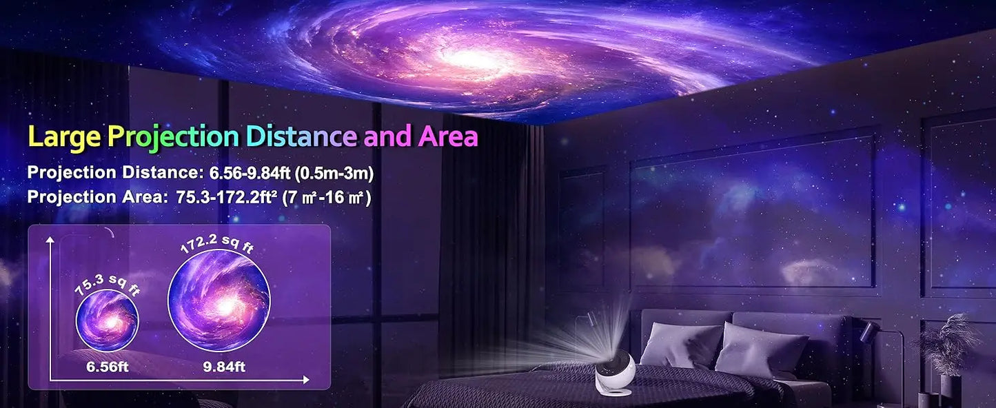 Galaxy Projector for Bedroom 13 Film Discs HD Image Star Projector Night Light 360° Rotating Children's Planetarium Projector