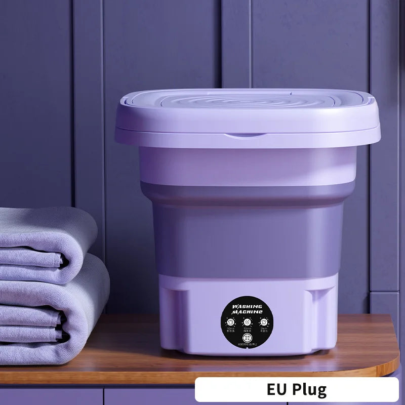 Portable Washing Machine 9L Small Foldable with Spin Dryer for Socks Underwear Panties Mini Washer Household Laundry