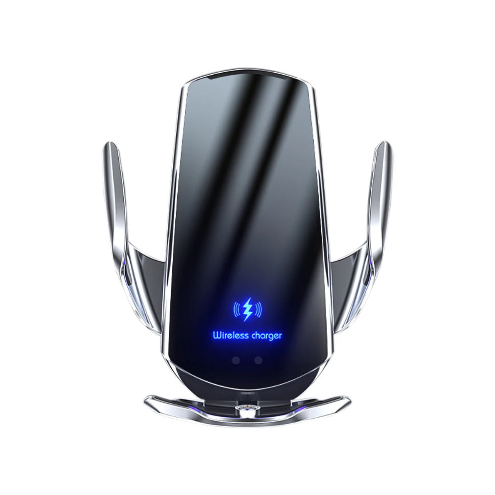 15W Q3 Smart Sensor Car Phone Wireless Charger Fast Charging Auto-Clamping Car Phone Holder for iPhone and All Android