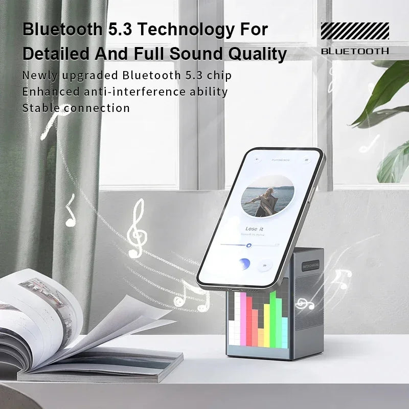 6-wɔ-1 multifunctional wireless ntɛmntɛm charging Bluetooth akasam alarm dɔn cartoon pixel ma charge mobile fon / dɔn