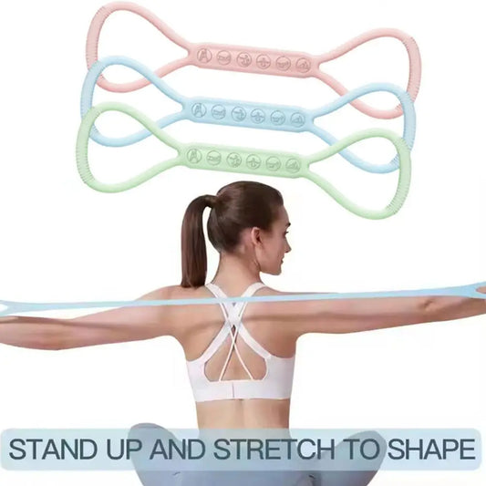 8 Word Tensioner Eight Silicone Yoga Auxiliary Home Elastic Band Fitness Equipment Shoulder Beauty Back Elastic Band