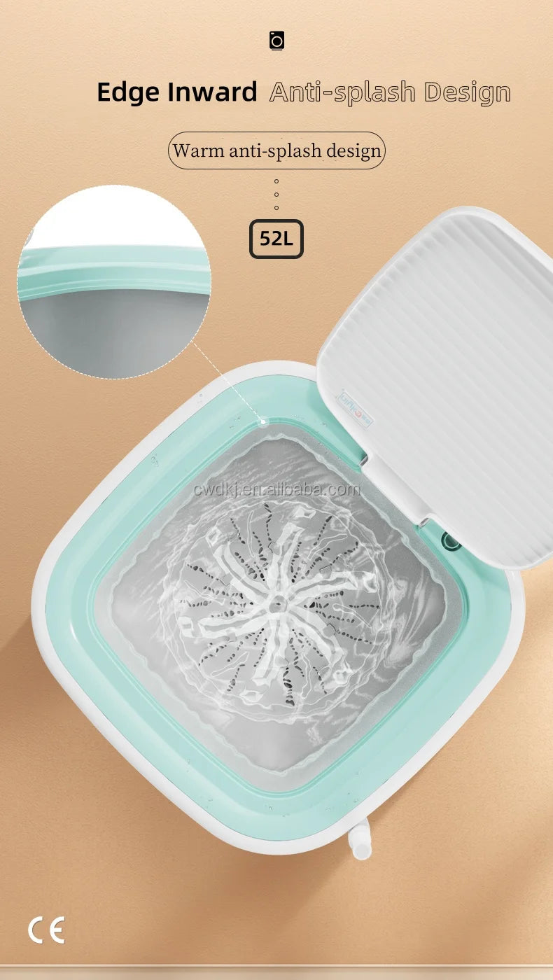 Portable 52L Laundry Washer  Folding Mini Washing Machine For Underwear Kids Baby Clothes