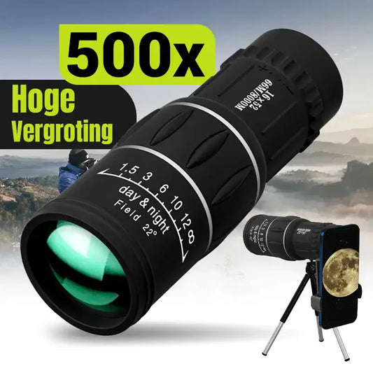 16x52 Monocular Telescope High Output Dual Focus Optical Zoom Scope Ɔsoro Nkɔanim Tenten Anadwo Anisoadehu Telescope