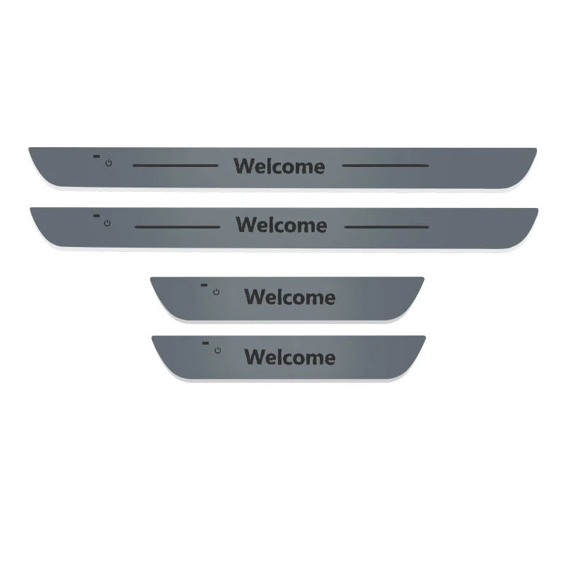 Car Welcome Door Sill Light Threshold Lamp Welcome Plate Pedal Light with Wireless LED Light Adjustable color changing mode