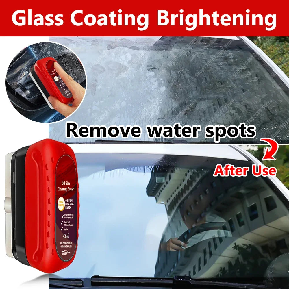 Kar Glass Coating Oil Film Clean Brush Kit - 120ml Adwumayɛfo Siesie Glass Scratch Hyerɛn Mfɛnsere Anti-fog Polishing