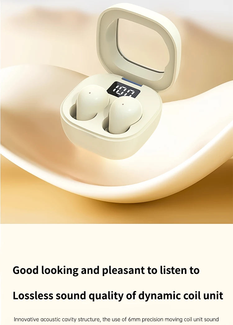 SK19 Bluetooth 5.3 Earphones Mini Invisible Headphones TWS Wireless Earbuds HIFI Stereo Noise Reduction Heasets with Microphones