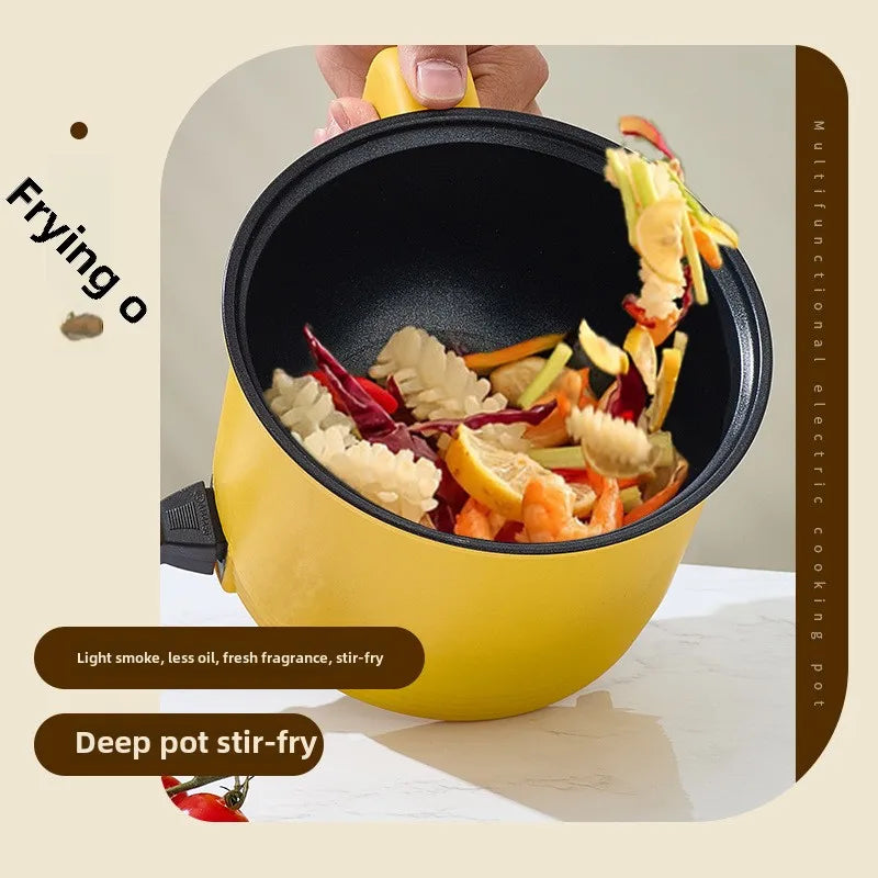 Yellow Duck Multifunctional Electric Hot Pot,Electric Steaming Pot,Anti Dry Burning Single Layer Double Layer Electric Boiling Pot,Yellow Duck