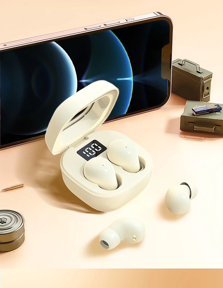 SK19 Bluetooth 5.3 Earphones Mini Invisible Headphones TWS Wireless Earbuds HIFI Stereo Noise Reduction Heasets with Microphones