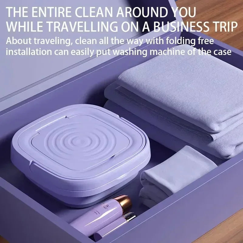 Portable Washing Machine 9L Small Foldable with Spin Dryer for Socks Underwear Panties Mini Washer Household Laundry