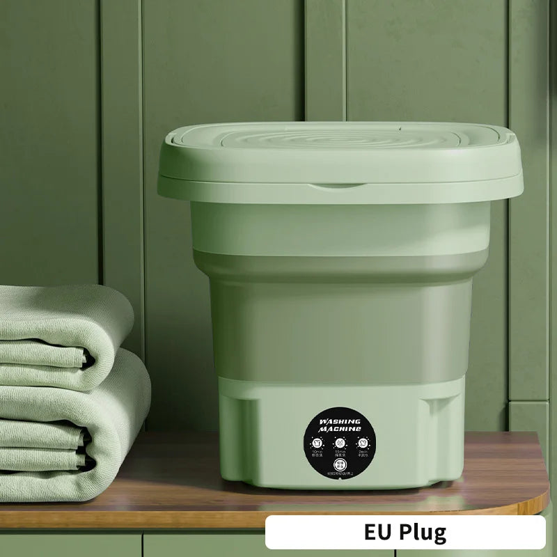 Portable Washing Machine 9L Small Foldable with Spin Dryer for Socks Underwear Panties Mini Washer Household Laundry