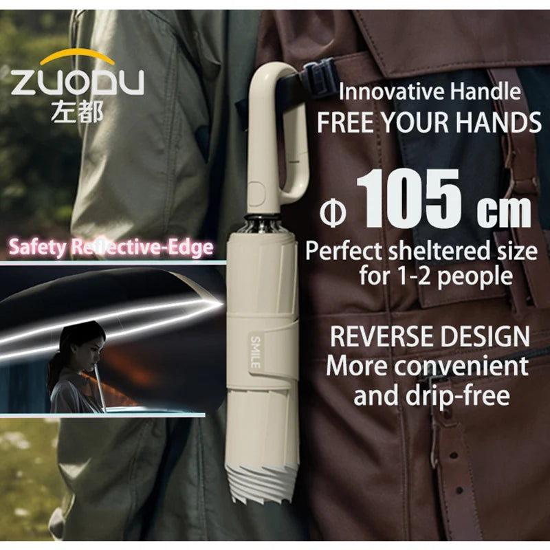 ZUODU Foforo Style Reverse Automatic Nkatanim Ring Buckle Design Akyi Nkatanim Automatic Nkatanim Owia ahobammɔ Nkatanim Sunshade