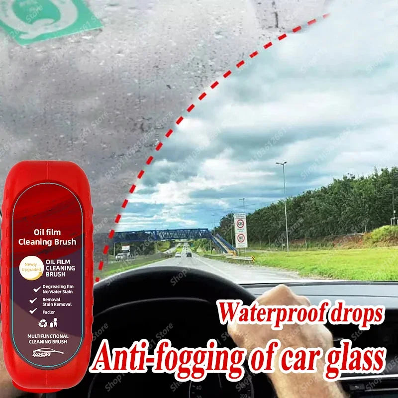 Kar Glass Coating Oil Film Clean Brush Kit - 120ml Adwumayɛfo Siesie Glass Scratch Hyerɛn Mfɛnsere Anti-fog Polishing