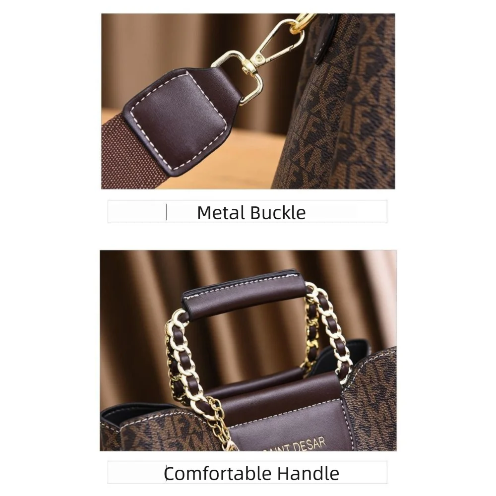 New PU Handbag Large Capacity Printing Messenger Bag Shoulder Bag Office Use