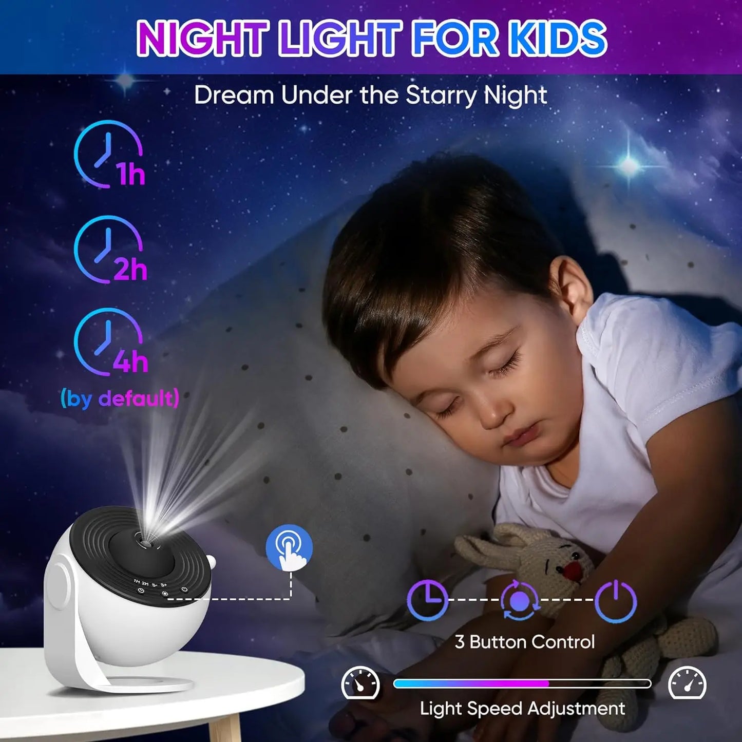 Galaxy Projector for Bedroom 13 Film Discs HD Image Star Projector Night Light 360° Rotating Children's Planetarium Projector
