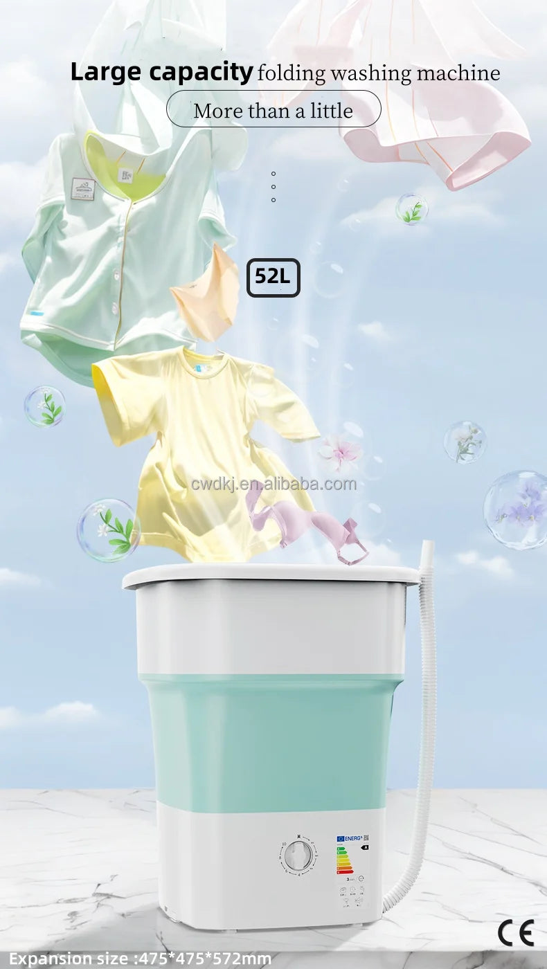 Portable 52L Laundry Washer  Folding Mini Washing Machine For Underwear Kids Baby Clothes