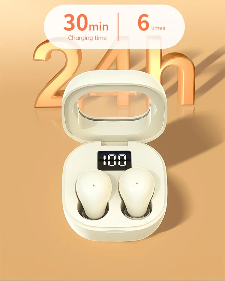 SK19 Bluetooth 5.3 Earphones Mini Invisible Headphones TWS Wireless Earbuds HIFI Stereo Noise Reduction Heasets with Microphones