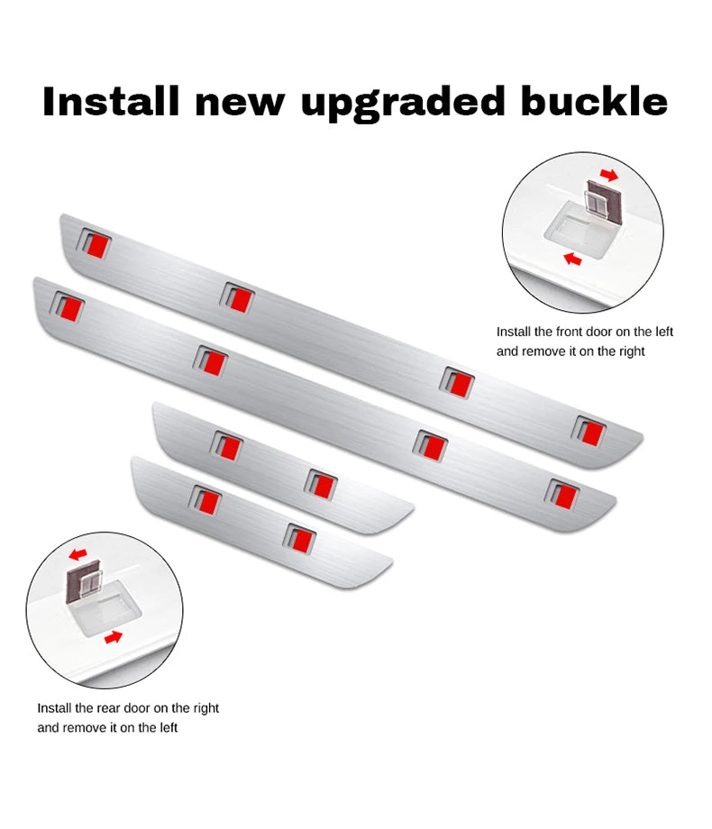 Car Welcome Door Sill Light Threshold Lamp Welcome Plate Pedal Light with Wireless LED Light Adjustable color changing mode