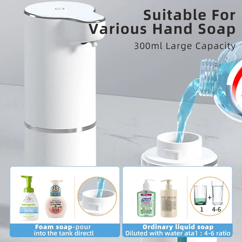 New Wall Mounted Automatic Samina Dispenser Foam Smart Nsa Hohoro Afiri 300ml Nsu Rechargeable aguaree Induction Sensor