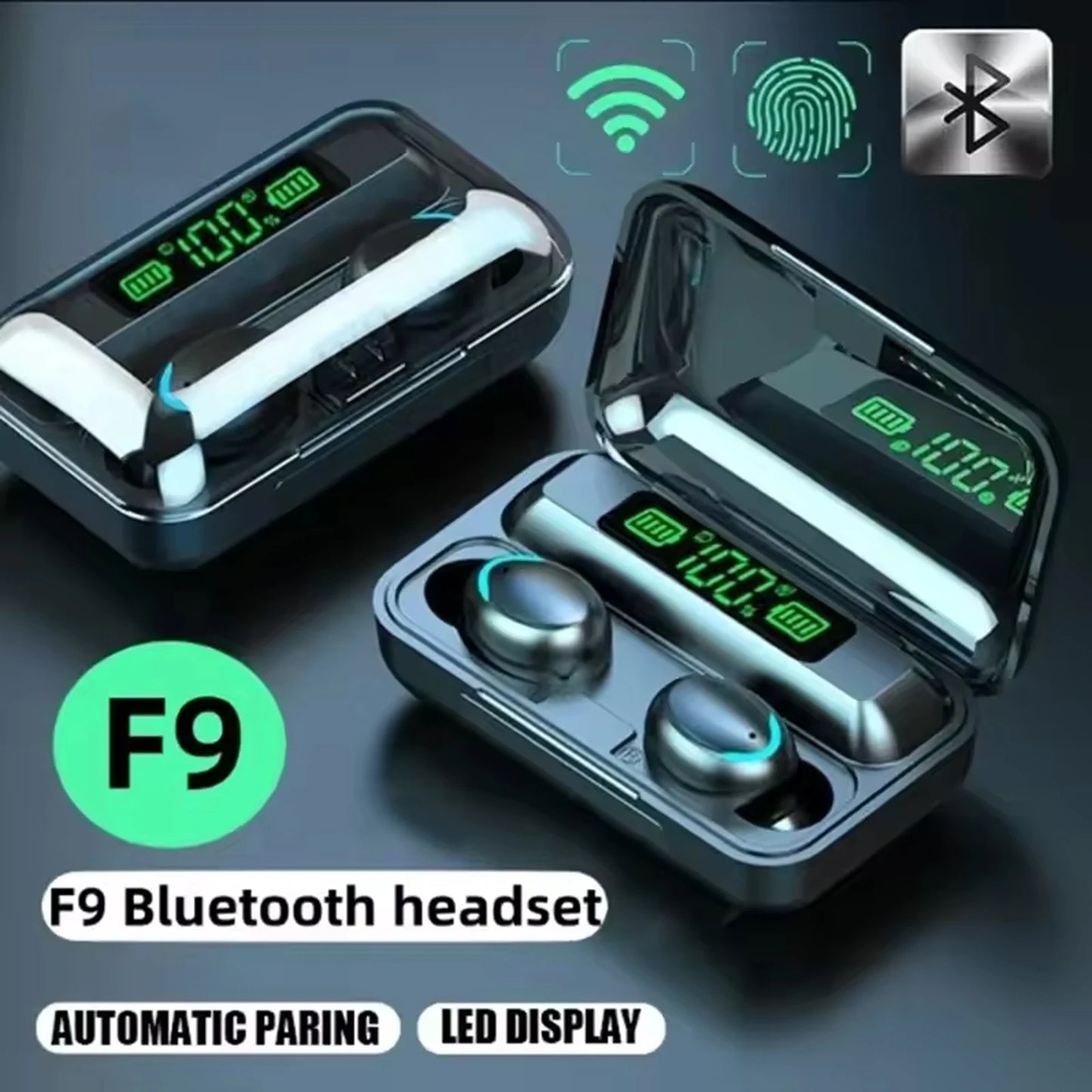 TWS Aso afiri Bluetooth Aso afiri Wireless Aso afiri Hifi Stereo Agumadi Aso afiri Ti afiri a wɔde tie aso a ɛwɔ Mic Handfree