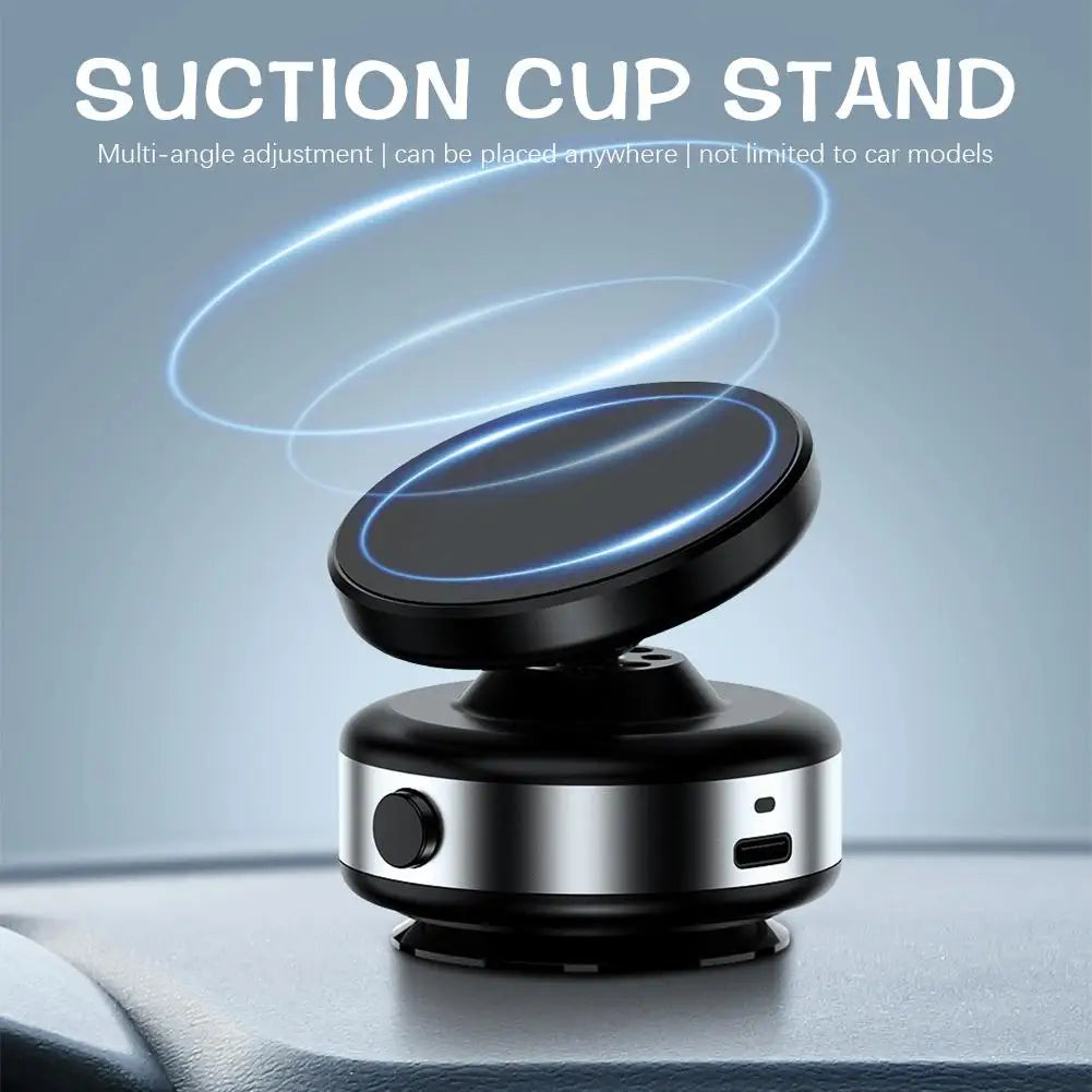 Car Magnetic Vacuum Phone Holder 360° Swivel Wireless Charging Bracket Dashboard Support GPS in Car For iPhone 15 14 13 Huawei