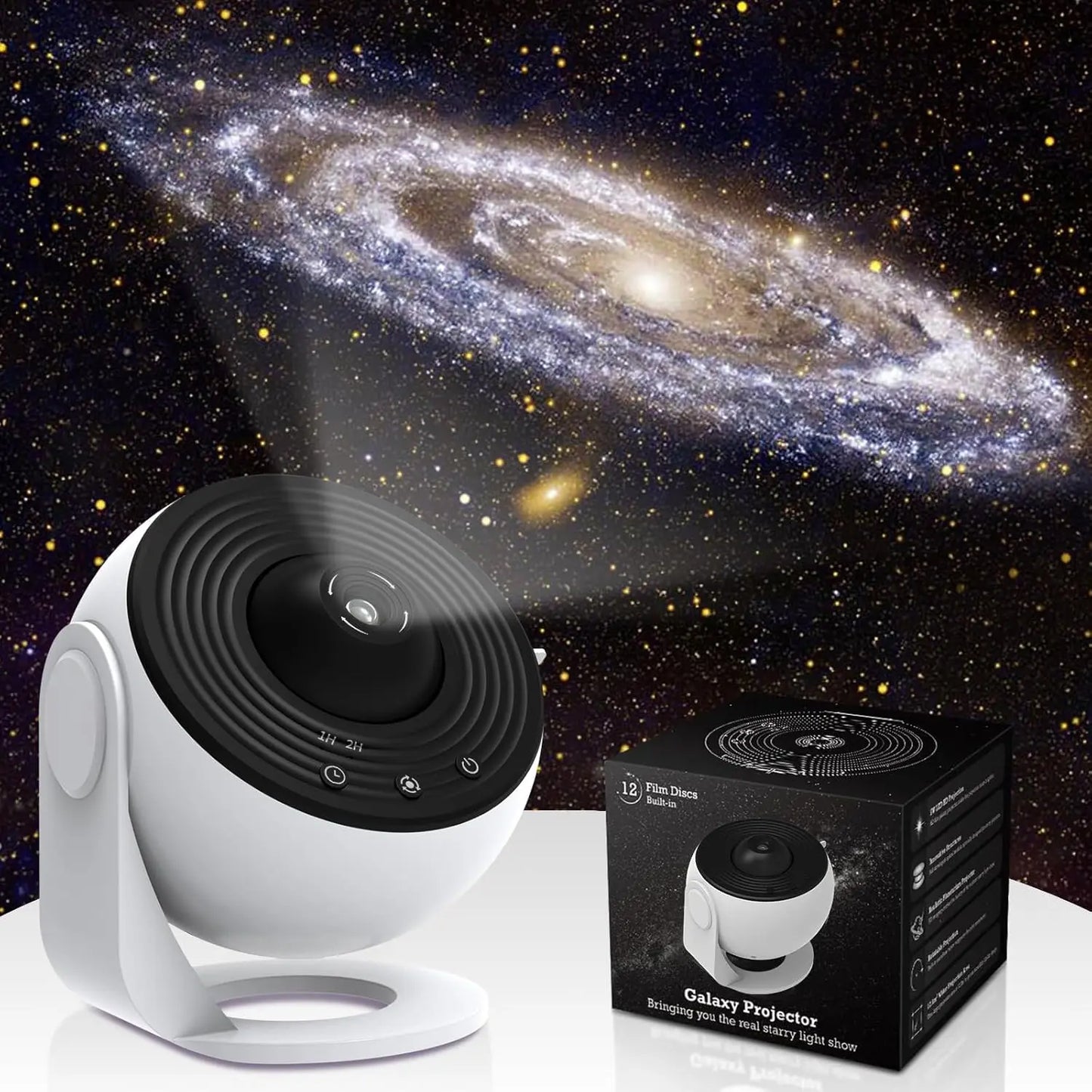 Galaxy Projector for Bedroom 13 Film Discs HD Image Star Projector Night Light 360° Rotating Children's Planetarium Projector