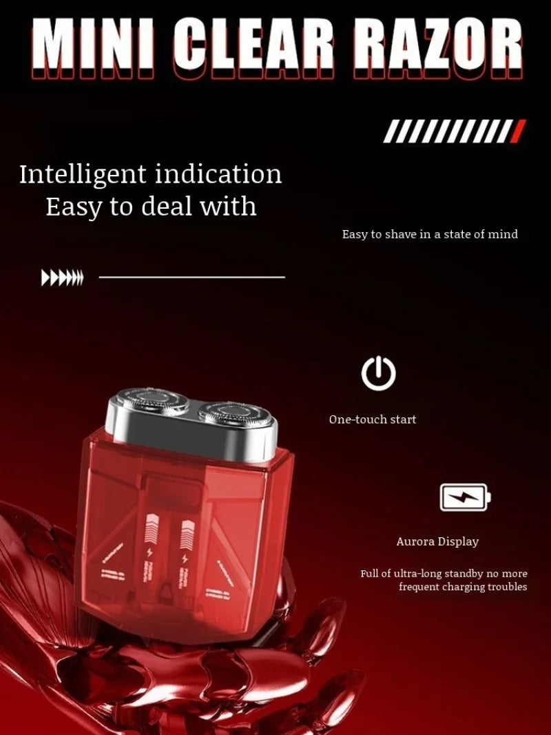 Men's portable magnetic double head electric shaver TYPE-C Charging Waterproof Digital Wet Dry Double Shaving Shaver