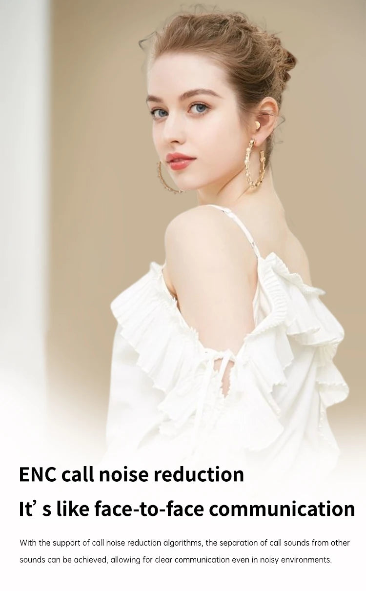 SK19 Bluetooth 5.3 Earphones Mini Invisible Headphones TWS Wireless Earbuds HIFI Stereo Noise Reduction Heasets with Microphones