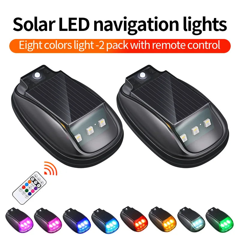 Solar Car Roof Strobe Light With Remote Control Cab Signal Lamp Wireless No Punch LED Truck Pickup Truck Roof Warning Lights