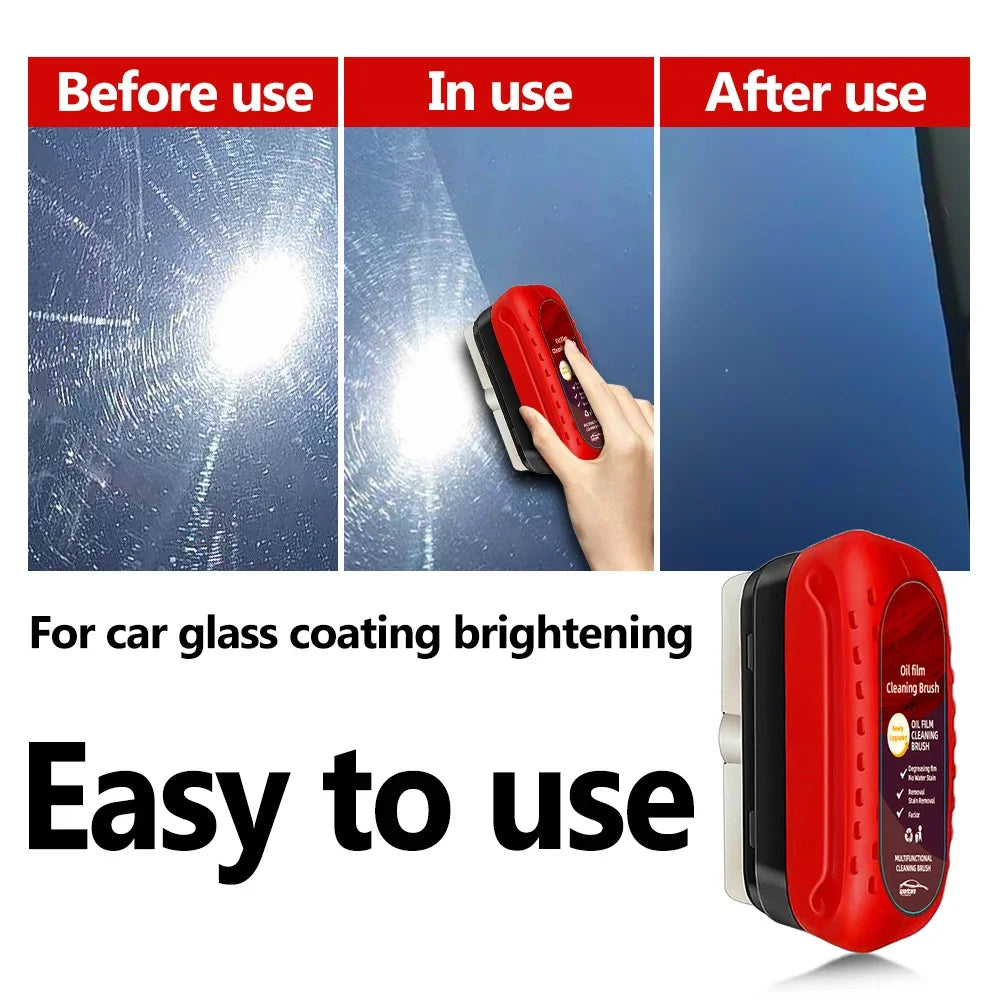 Kar Glass Coating Oil Film Clean Brush Kit - 120ml Adwumayɛfo Siesie Glass Scratch Hyerɛn Mfɛnsere Anti-fog Polishing